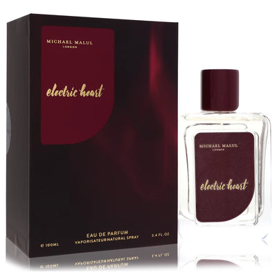 Michael Malul Electric Heart Eau de Parfum bottle with peach, strawberry, jasmine, vanilla, sandalwood and caramelized sugar