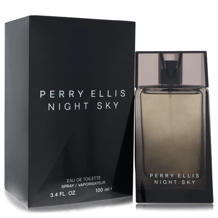 Perry Ellis Night Sky perfume bottle and packaging on a white background
