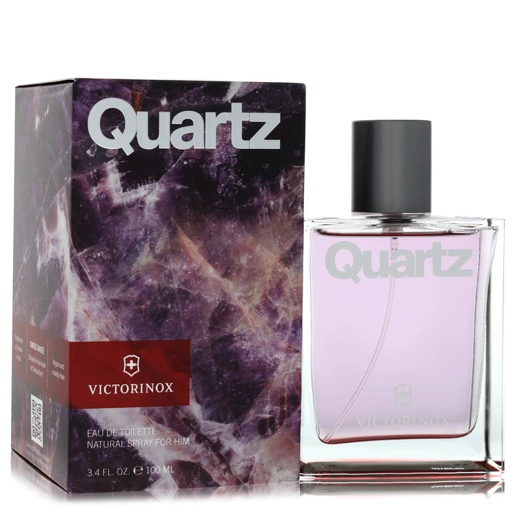 Quartz Victorinox Swiss Army cologne bottle for men by Victorinox — Woody aromatic fragrance with bergamot, lime, lavender, rosemary, cedar, and oakmoss notes