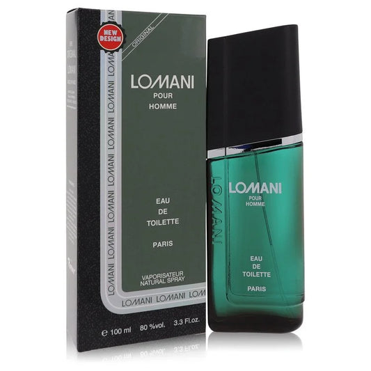 Lomani Pour Homme Eau de Toilette bottle — men's fresh aromatic fougere EDT with lavender, bergamot and oakmoss