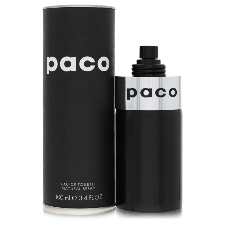 Paco by Paco Rabanne Eau de Toilette bottle — citrus aromatic unisex perfume with Amalfi lemon, mandarin, pine, coriander, tea, lavender, cedar, and tonka bean notes.
