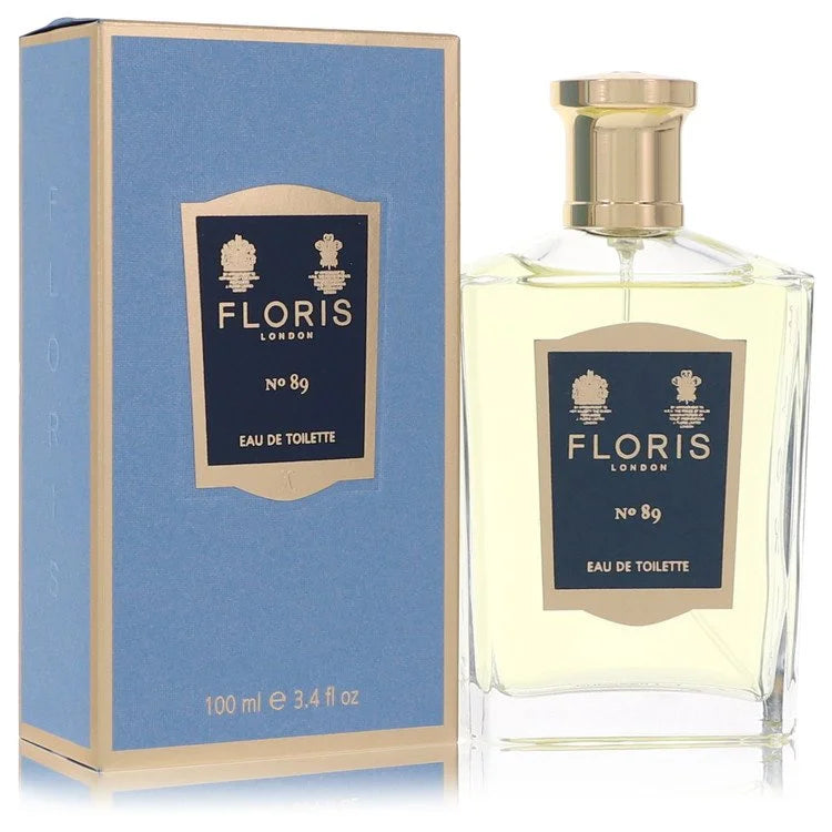 Floris No. 89 Cologne bottle — classic British aromatic fougère fragrance with bergamot, lemon, lavender, basil, geranium, sandalwood, and oakmoss.