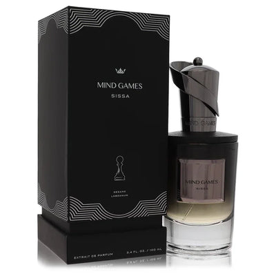 Perfume bottle and packaging of 'Mind Games' by Sissa on a white background