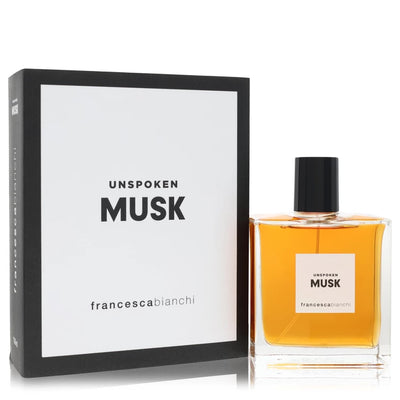 Unspoken Musk perfume bottle for men and women by Francesca Bianchi — Deep woody aromatic fragrance with bergamot, aldehydes, lavender, geranium, ambrette, and musk notes