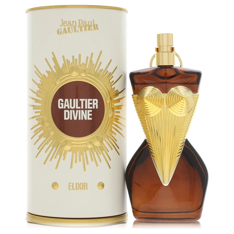 Jean Paul Gaultier Gaultier Divine Elixir Parfum golden corset bottle with salty notes, tuberose, tonka bean and vanilla
