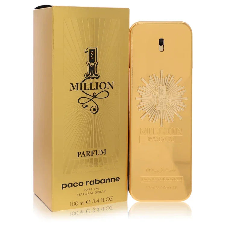 Paco Rabanne 1 Million perfume bottle and packaging on a white background