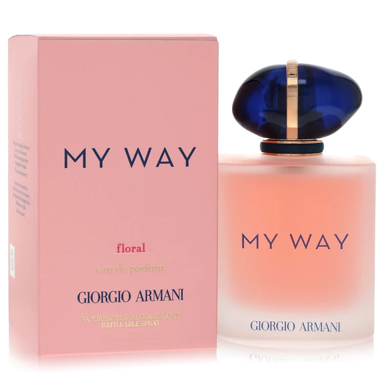 Giorgio Armani My Way Floral bottle — fresh floral musky perfume with green mandarin, orange blossom, tuberose, and vanilla notes.