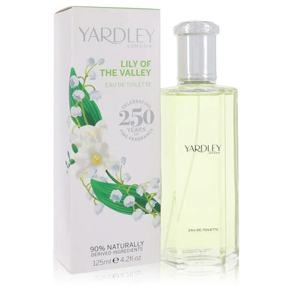 Yardley Lily Of The Valley perfume bottle with pear, lily of the valley, freesia, and musk

