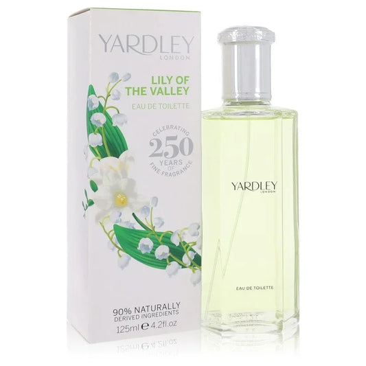 Yardley Lily Of The Valley perfume bottle with pear, lily of the valley, freesia, and musk
