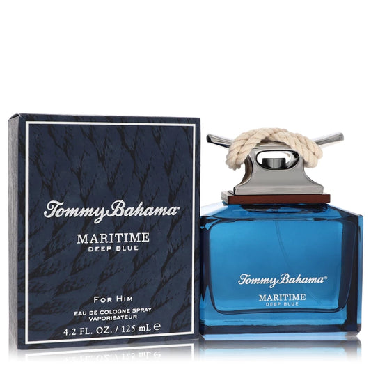 Tommy Bahama Maritime Deep Blue cologne bottle and packaging on a white background