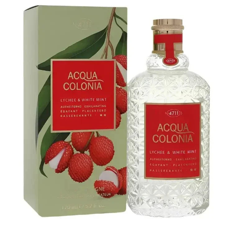 4711 Acqua Colonia Lychee & White Mint Perfume bottle — fresh fruity aromatic eau de cologne with lychee and white mint.
