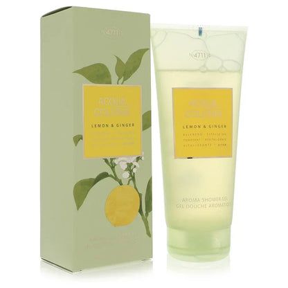4711 Acqua Colonia Lemon and Ginger bottle citrus aromatic fragrance
shower gel with packaging on a white background