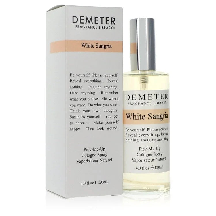 Demeter White Sangria cologne spray bottle and packaging on a white background