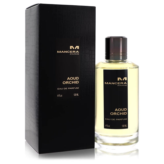 Mancera Aoud Orchid perfume bottle and packaging on a white background