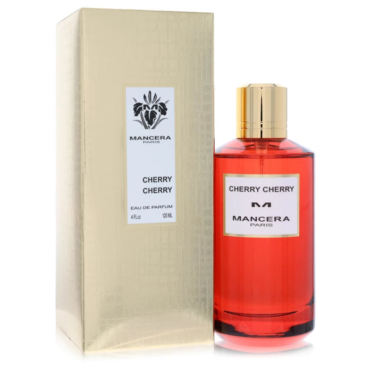 Mancera Cherry Cherry perfume bottle — fruity fragrance for unisex wear with black cherry, bergamot, lemon, orris, jasmine, heliotrope, patchouli, white musk, and vanilla notes