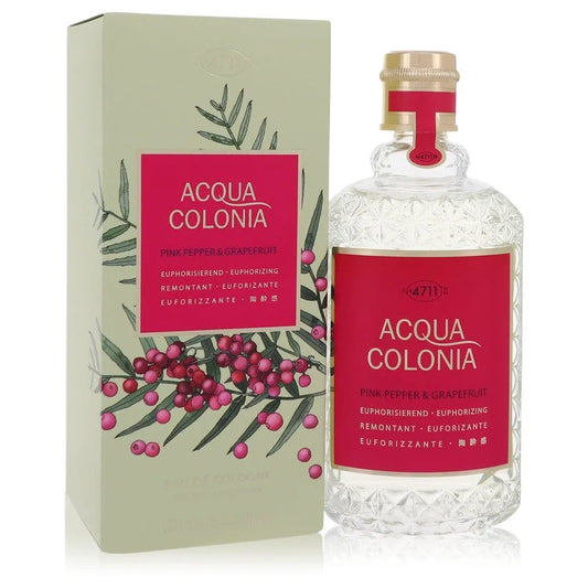 Acqua Colonia bottle and packaging with pink berries and green leaves on a white background