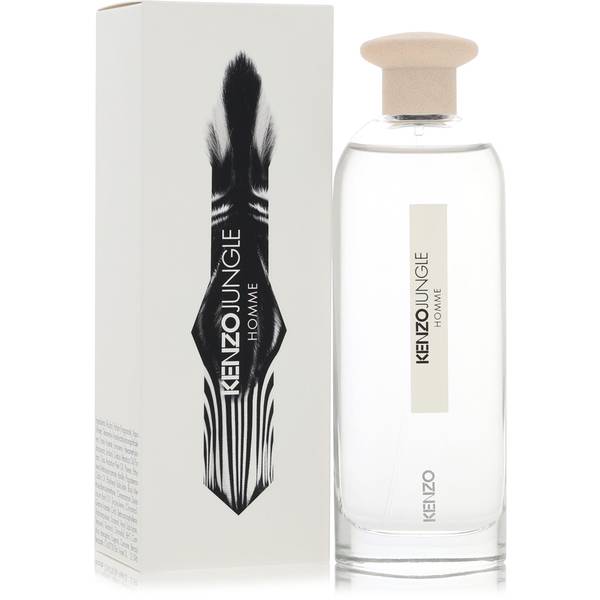 Kenzo Jungle Pour Homme bottle with sweet lime, maté, nutmeg, cedar, Siam benzoin and guaiac wood notes
