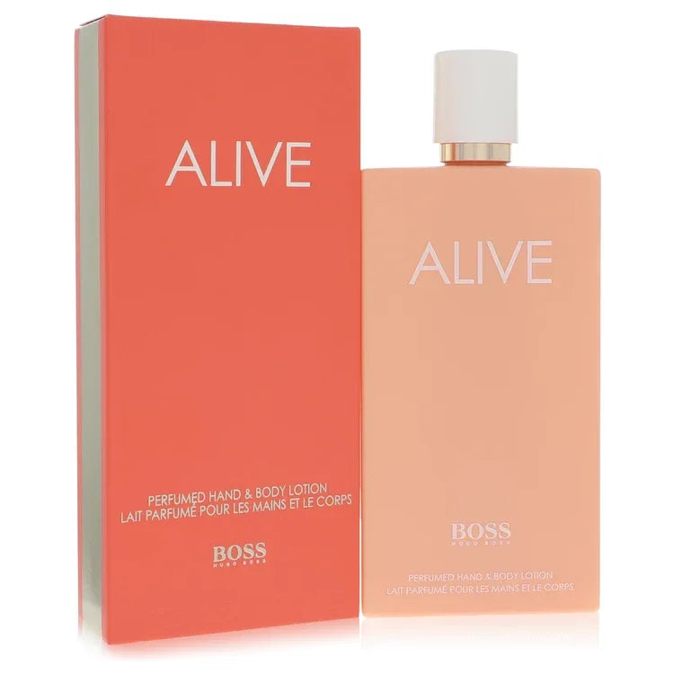 Boss Alive Perfume bottle by Hugo Boss — woody fragrance with apple, black currant, plum, Madagascar vanilla, thyme, jasmine sambac, sandalwood, cedar, olive tree and woodsy notes