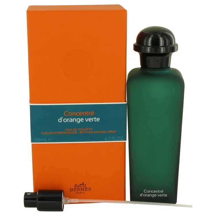 Hermes perfume bottle and packaging on a white background