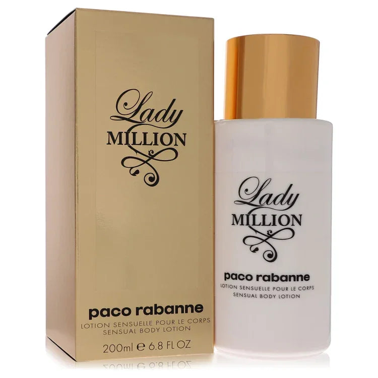 Lady Million Perfume by Paco Rabanne bottle — golden diamond-inspired fruity floral perfume with lemon, raspberry, neroli, jasmine, honey, patchouli, and amber

