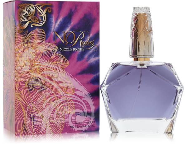 Nicole Richie No Rules Eau de Parfum bottle - Women's floral oriental fragrance with wildberry, warm almond, purple jasmine, Tunisian orange blossom, amber, and vanilla