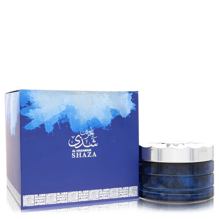 Al Haramain Shaza Silver Eau de Toilette bottle — fresh citrus floral women's perfume with bergamot, lemon, rose, jasmine, peach, coriander, musk, amber, and cedarwood notes.