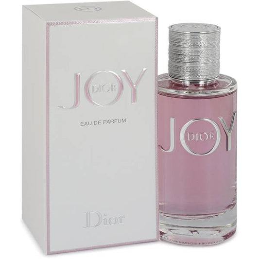 Christian Dior Joy by Dior Eau de Parfum bottle - Women's floral woody musk fragrance with bergamot, mandarin orange, Grasse rose, jasmine, peach, cassis, sandalwood, white musk, cedar, patchouli, and benzoin