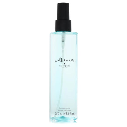 Perfume bottle labeled 'walk on air' by Kate Spade on a white background