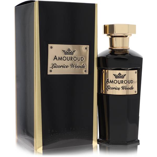 Amouroud Licorice Woods bottle - spicy amber fragrance with anise, black pepper, licorice, oud, and amber