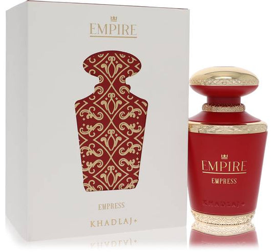 Khadlaj Empire Empress Eau de Parfum bottle - Women's floral oriental fragrance with bergamot, peach, pear, rose, jasmine, cinnamon, amber, musk, and oud