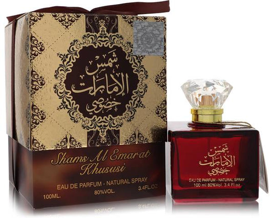 Ard Al Zaafaran Shams Al Emarat Khususi Perfume bottle - unisex amber vanilla fragrance with apple, rose, oud, musk and sandalwood

