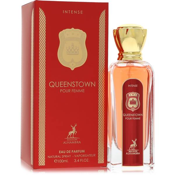 Maison Alhambra Queenstown Intense bottle - women's fruity floral perfume with black cherry, heliotrope, amber, cedarwood and musk
