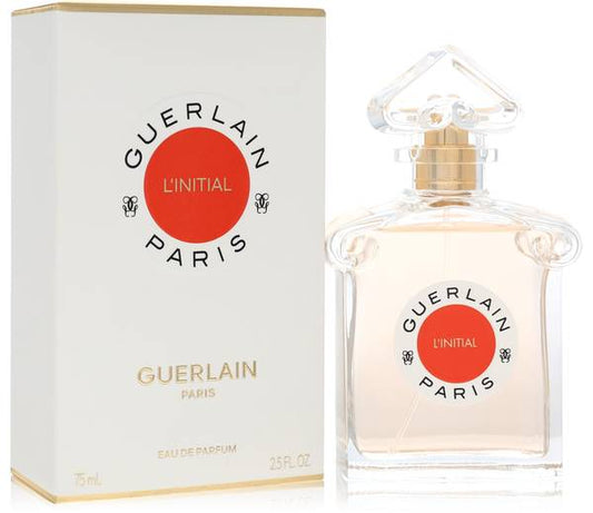 Guerlain L'Initial Eau de Parfum bottle - Women's fresh floral fragrance with grapefruit, lemon, bergamot, lily of the valley, peony, white florals, musk, cedarwood, and woody notes