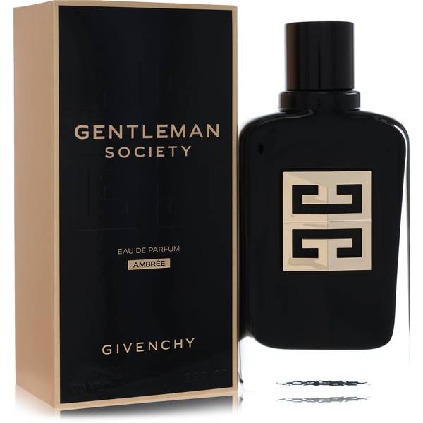Givenchy Gentleman Society Ambrée Eau de Parfum for Men bottle - Men's amber spicy woody fragrance with pink pepper, cinnamon, lemon, amber, tonka bean, iris, leather, cedar, vetiver, and musk