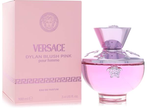 Versace Pour Femme Dylan Blush Pink Eau de Parfum bottle - Women's floral fruity fragrance with pear, pomegranate, pink pepper, peony, rose, musk, and woody notes