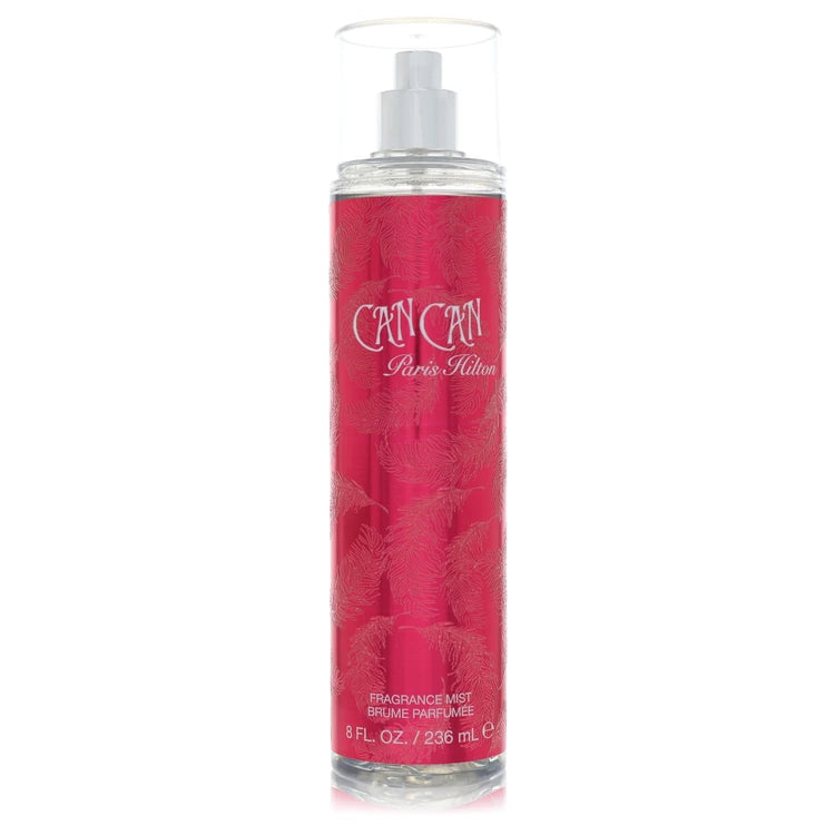Can Can Paris Hilton fragrance mist bottle on a white background