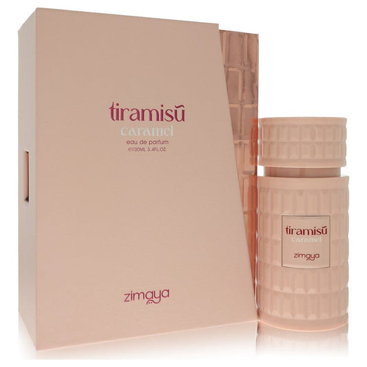 Afnan Zimaya Tiramisu Caramel Eau de Parfum bottle — unisex gourmand fragrance with caramel, honey, coumarin, vanilla and whiskey accord

