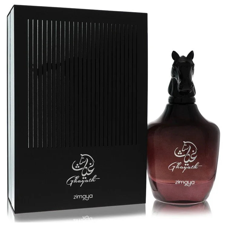 Zimaya Ghayath perfume bottle and packaging on a white background