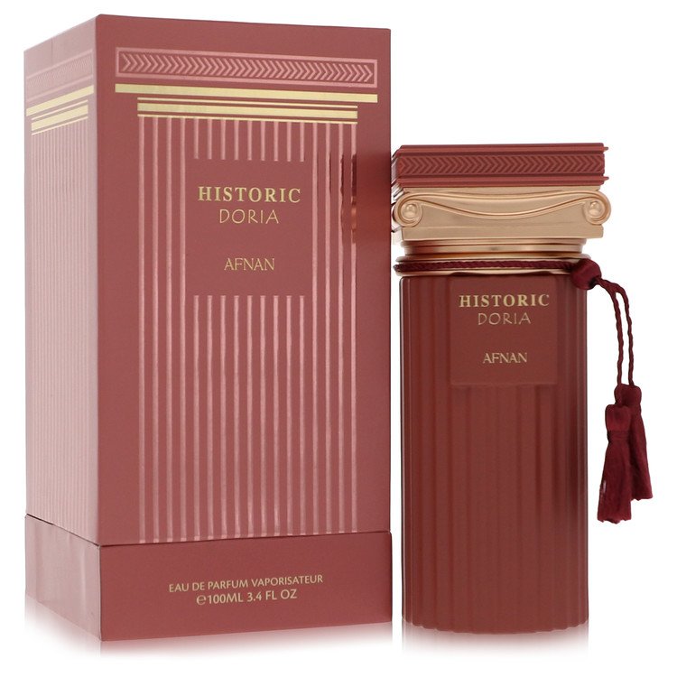 Afnan Historic Doria Perfume bottle — floral citrus unisex fragrance with orange blossom, lemon zest, raspberry, tuberose, jasmine, musk, and woody notes