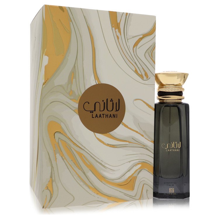 Ahmed Al Maghribi Laathani bottle with candied fruits, oud, rosemary, bakhoor, amber and leather