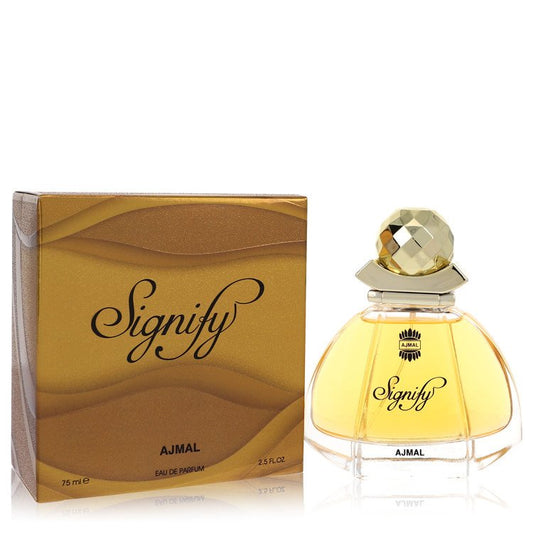 Perfume bottle and packaging of 'Signify' by Ajmal on a white background