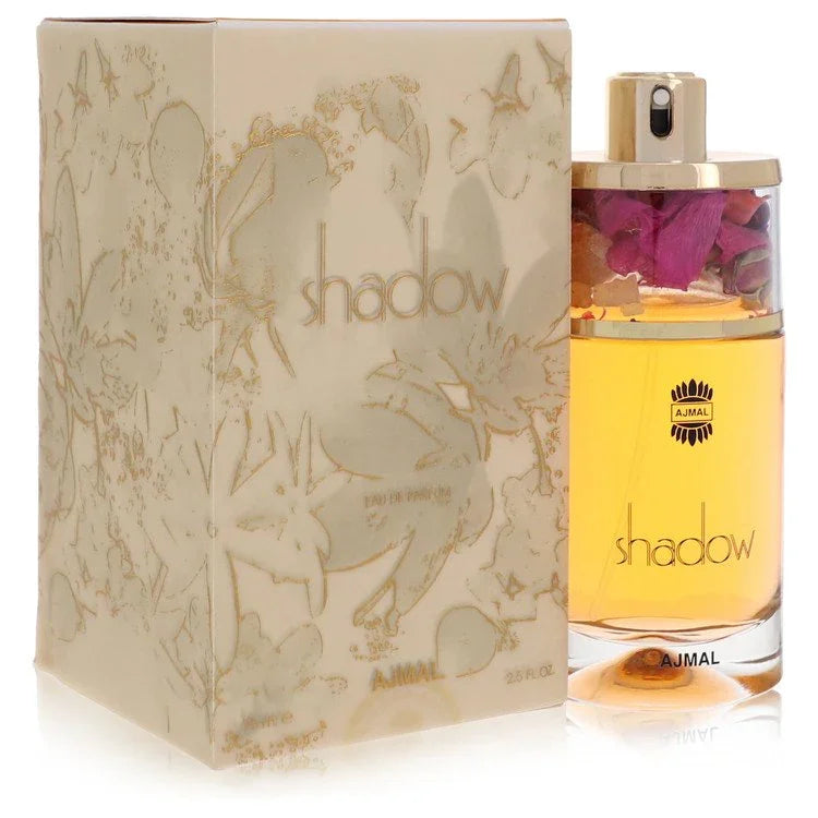Ajmal Shadow for Her Eau de Parfum bottle with lavender, nectarine, Brazilian rosewood, orchid, patchouli, musk and ambergris