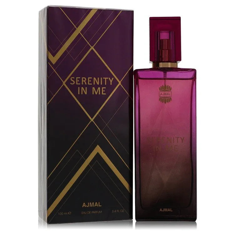 Perfume bottle and packaging of 'Serenity in Me' by Ajmal on a white background