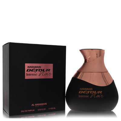 Al Haramain Detour Noir Intense perfume bottle by Al Haramain — Floral spicy woody fragrance with bergamot, lemon, clove, jasmine, rose, cinnamon, sandalwood, cedar, and amber notes