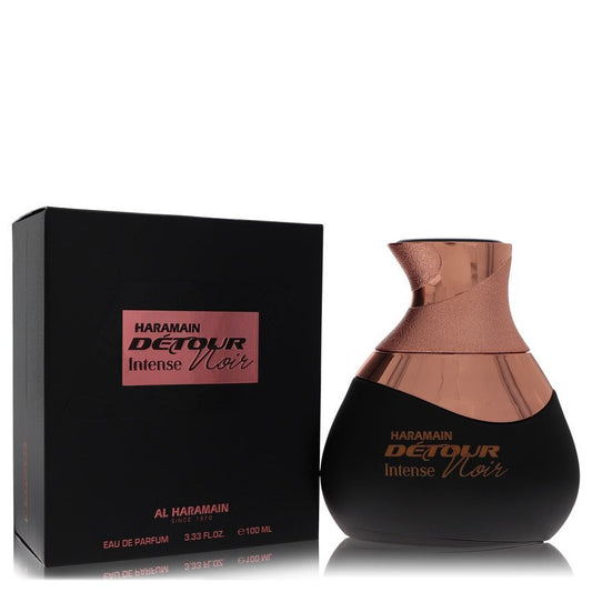 Al Haramain Detour Noir Intense perfume bottle by Al Haramain — Floral spicy woody fragrance with bergamot, lemon, clove, jasmine, rose, cinnamon, sandalwood, cedar, and amber notes