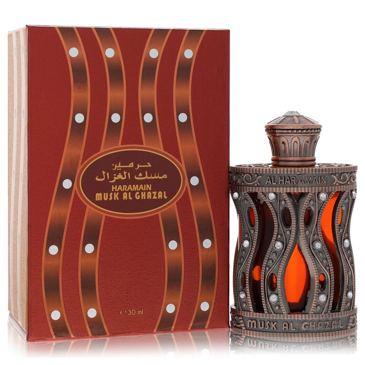 Al Haramain Musk Al Ghazal Perfume bottle — Musky Woody Soft Floral Amber fragrance with clean musk, rose, and amber notes