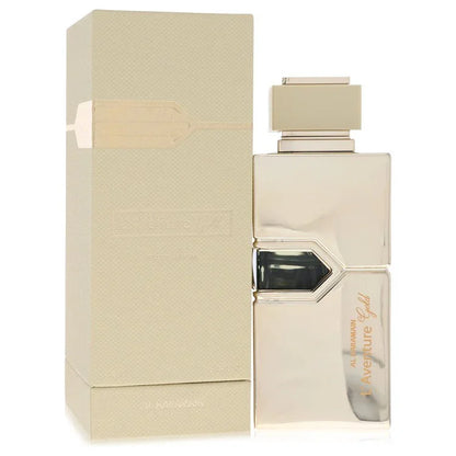 Al Haramain L'aventure Gold Perfume bottle — Floral Oriental Amber women fragrance with bergamot, black currant, orange blossom, rose, jasmine, peony, amber, musk, sandalwood, and patchouli