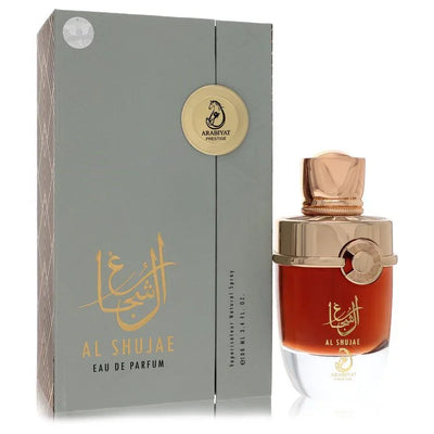 Al Shujae by Arabiyat Prestige Cologne bottle — luxury modern Middle Eastern woody amber aromatic spicy fragrance featuring notes of bergamot and cedarwood