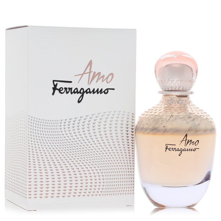 Ferragamo perfume bottle and packaging on a white background
