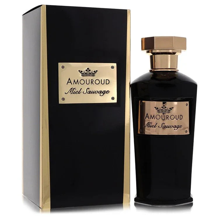 Amouroud Miel Sauvage perfume bottle and packaging on a white background